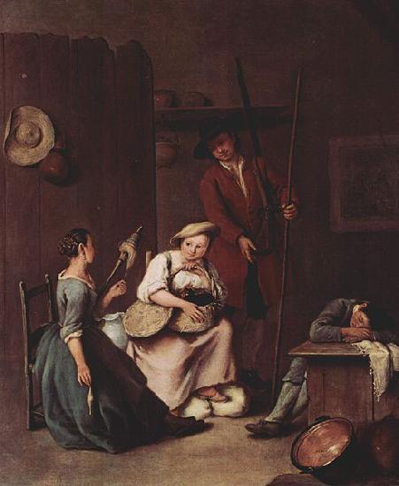 Pietro Longhi Der Jager und die Bauerinnen China oil painting art